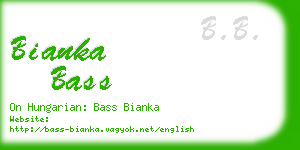 bianka bass business card